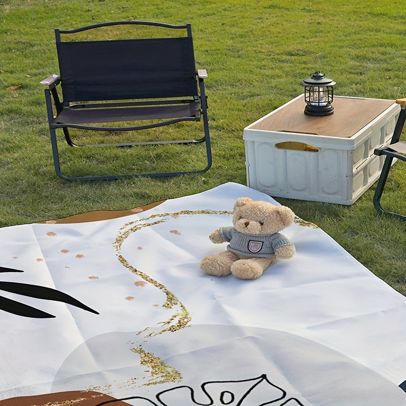 Vintage Leaf Printed Mat Waterproof Portable Foldable Picnic Mat