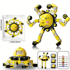 Transformable Chain Robot Finger Spinner Multicolor Deforme...