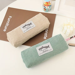 Cartoon Corduroy Pencil Case Organizer