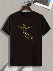 Symbol Dancer Print Men's Comfy T-shirt for Outdoor Summer
