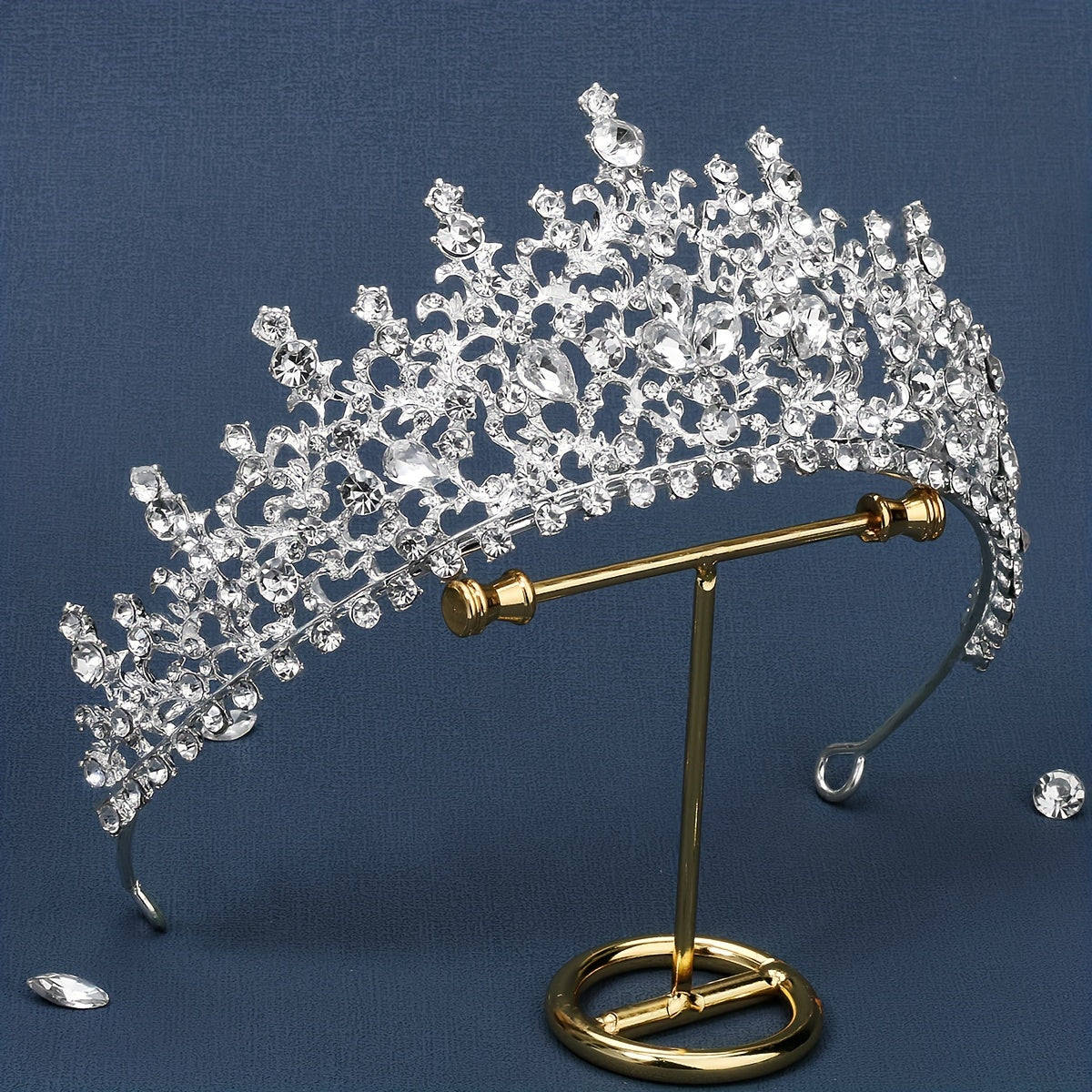 Rhinestone Crown Tiara Headband Baroque Style Bridal Hair Accessory