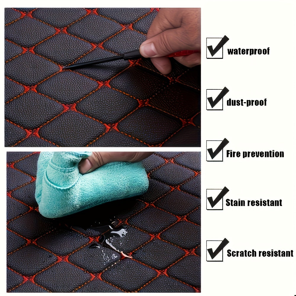 5pcs Universal Waterproof PU Leather Car Floor Mats