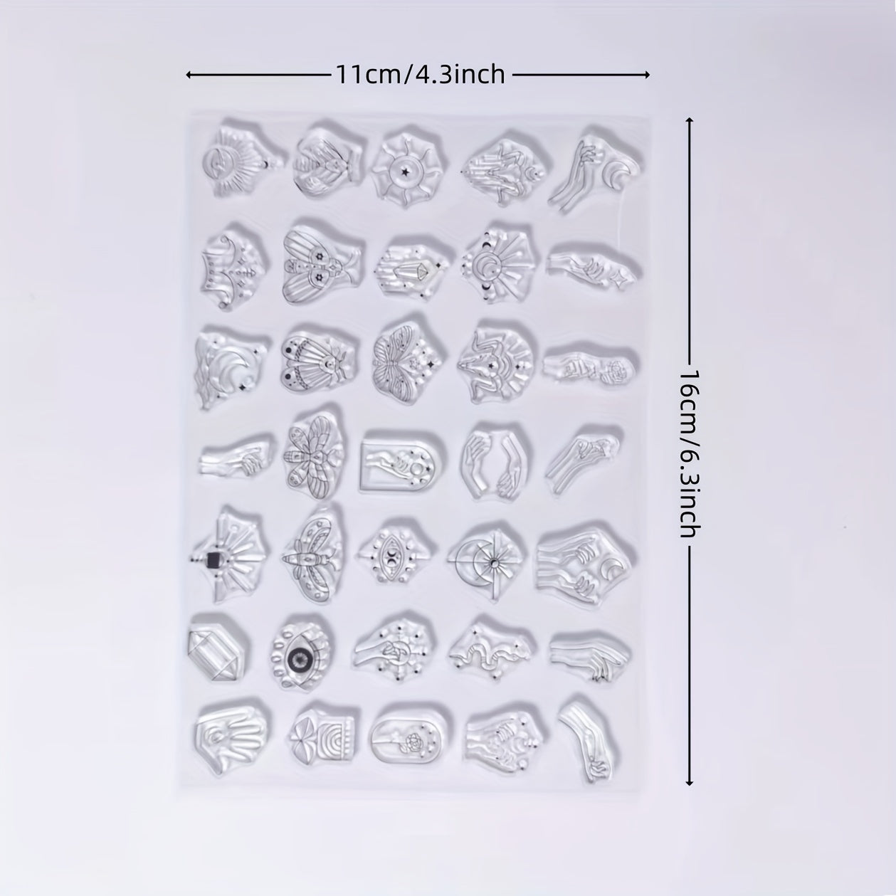 3pcs Art Pattern Transparent Stamps Abstract Art For Card Making