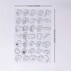 3pcs Art Pattern Transparent Stamps Abstract Art For Card Making