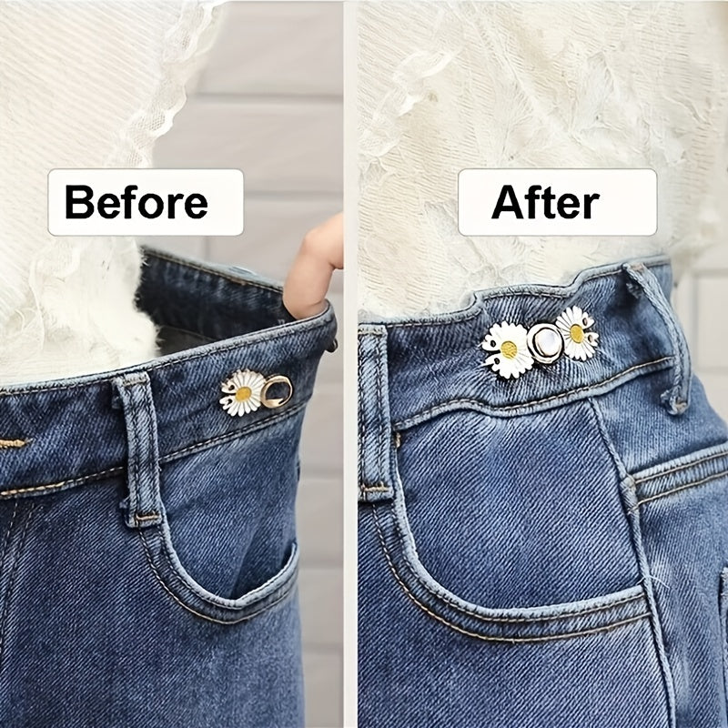 Daisy Waist Tightener Buckle Pants Adjustment Clip Jeans Skirts Collar Buttons