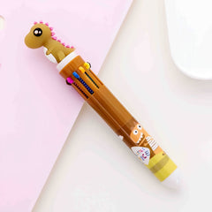 Cartoon Dinosaur Gel Pen Refill Core 0.5mm 10-Color In One Pen