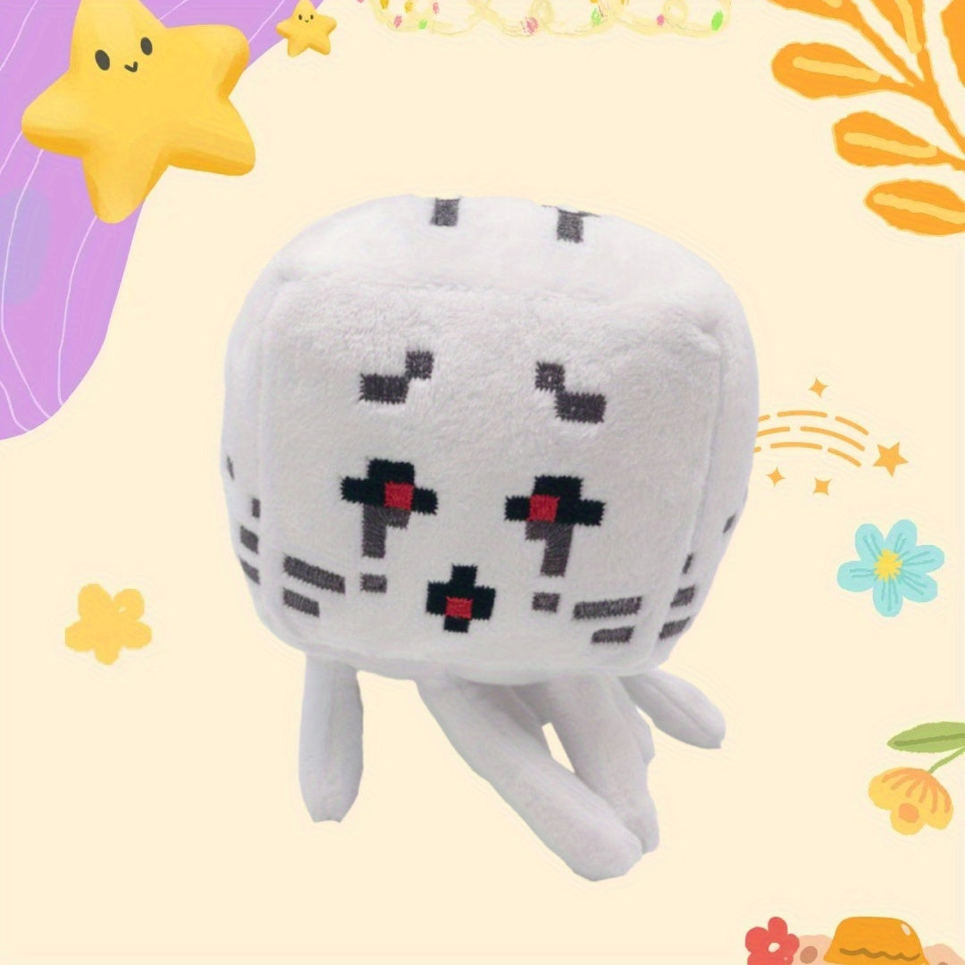 Pixel Art Plush Toy Soft Stuffed Animal Red Accents High Fabric Kid