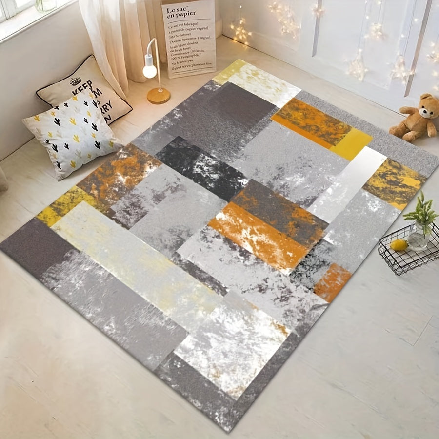 Large Area Rug Modern Crystal Velvet Non-slip Soft Polyester Fiber Mat