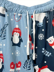 Women's Plus Christmas Tree & Snowflake Print Jogger Trousers