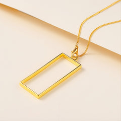 10Pcs Thin Square Rectangle Hollow Frame Pendant Charm for DIY Jewelry Making