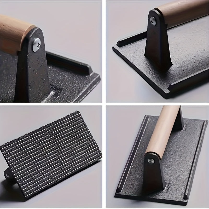 Iron Burger Press Cast Iron Grill Press For Perfectly Seared Bacon Steak & Sandw