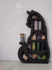 Gothic Crystal Storage Rack Cat Shape Display Shelf