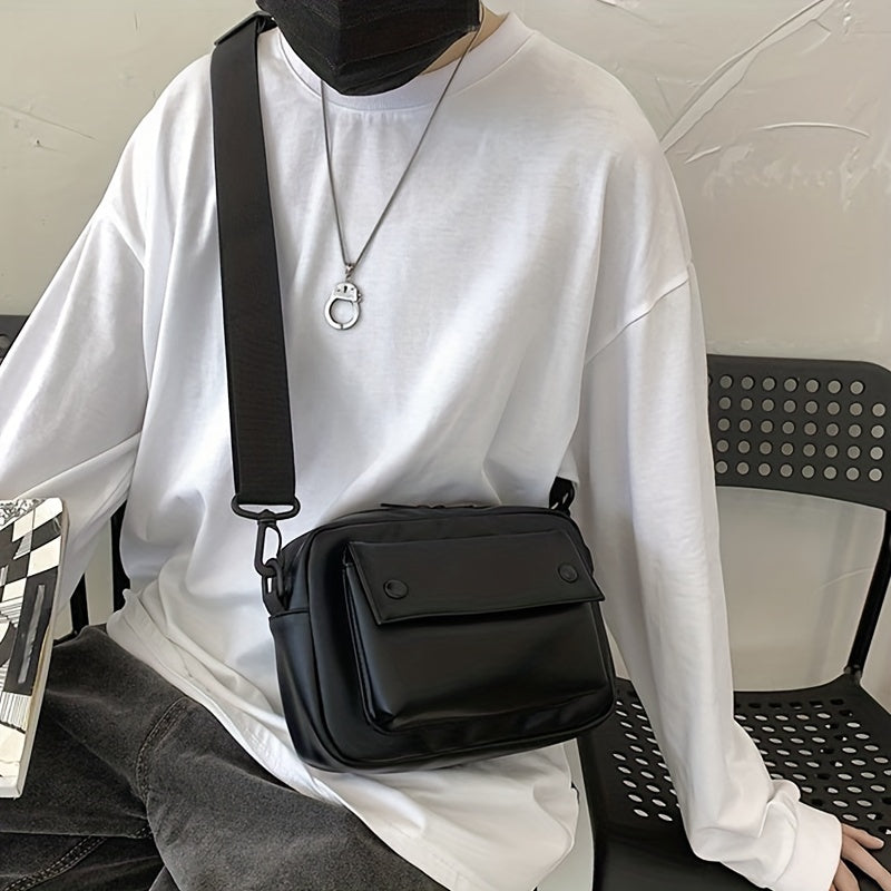 Men's Messenger Bag Solid Versatile Men's Bag Sports Diagonal Crossbody Bag