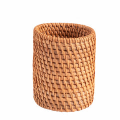 Hand-woven Rattan Tea Pen Holder Office Storage Basket