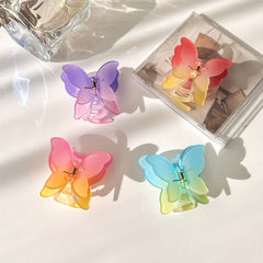 1pc Women Hair Claw Clip Frosted Gradient Colour Barrett
