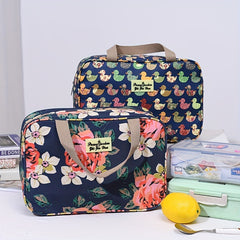 Vintage Floral Print Bag Travel Storage Handbag Toiletry Wash Bag