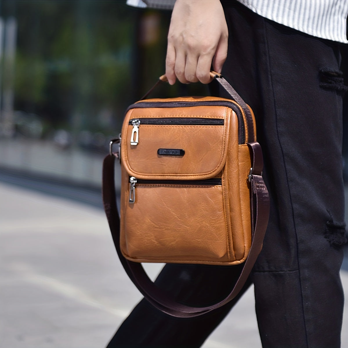 WEIXIER Men's Waterproof Business Messenger Bag