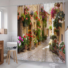 European Street Scene Shower Curtain Set