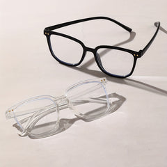 2pcs Clear Lens Cat Eye Glasses Rivet Decor