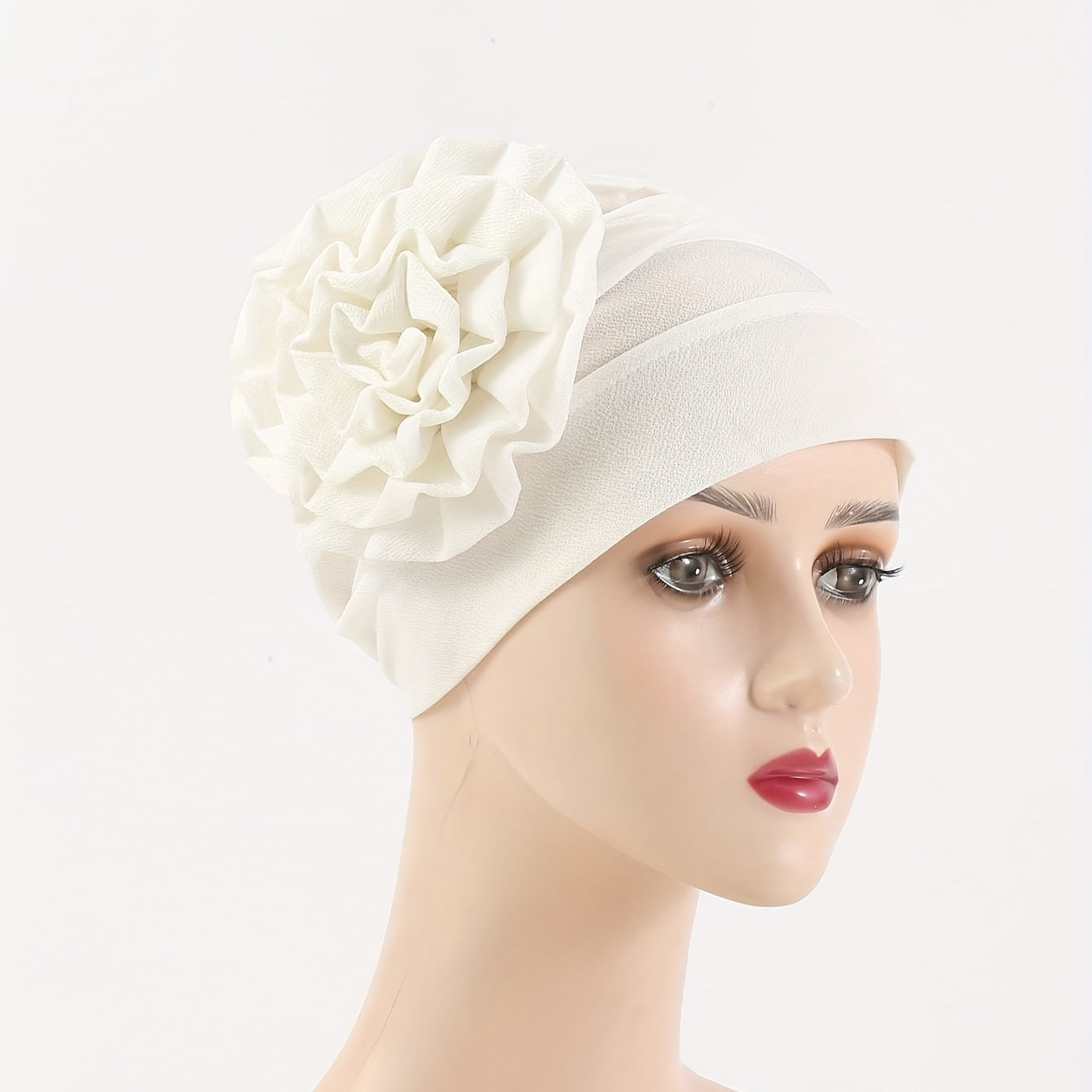 Plate Flower Turban Cap Elastic Head Wrap Ramadan Head Scarf Bonnet