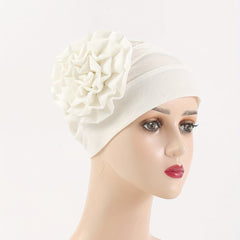 Plate Flower Turban Cap Elastic Head Wrap Ramadan Head Scarf Bonnet