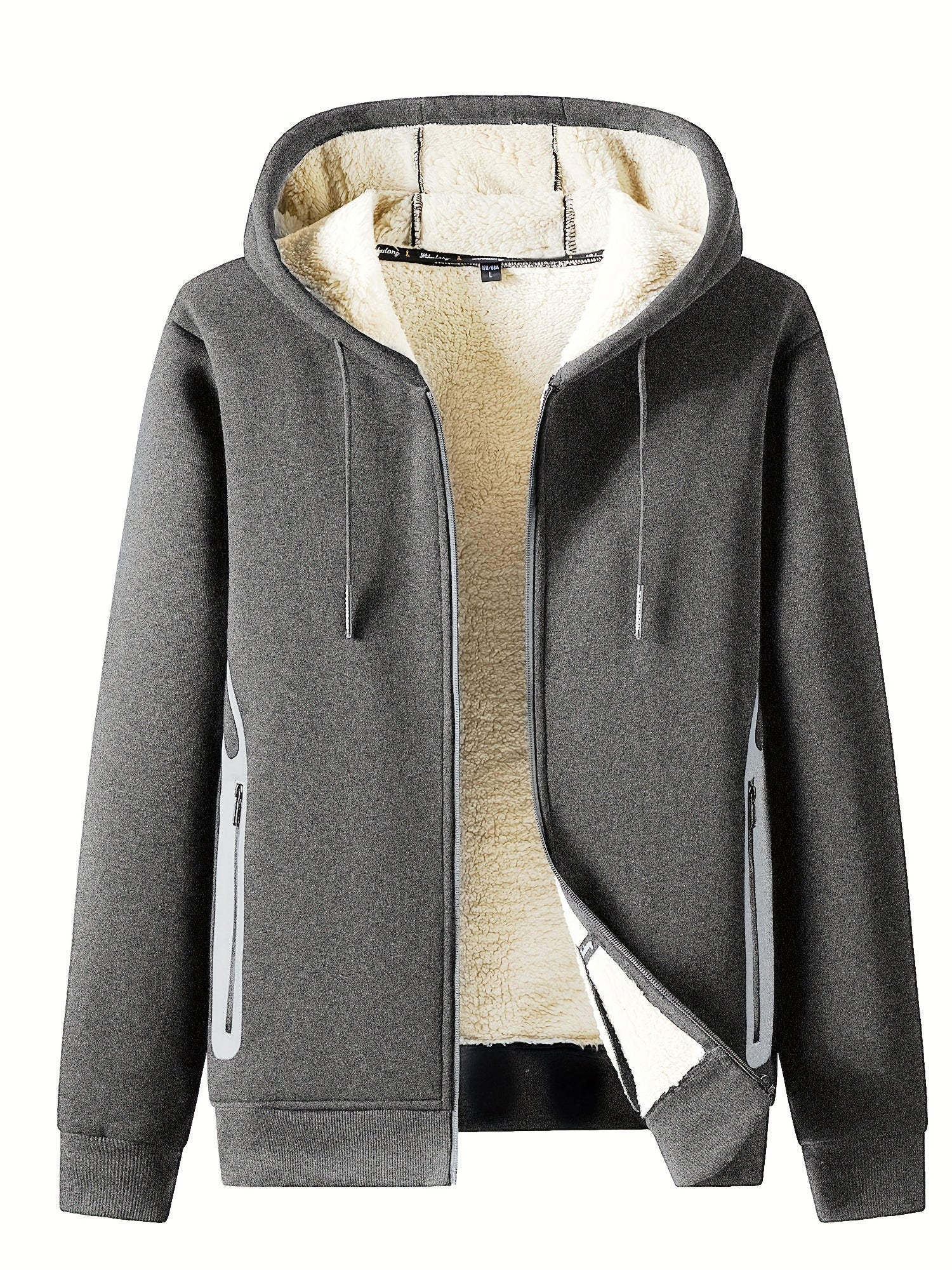 Men's Fleece Thermal Hooded Jacket for Winter