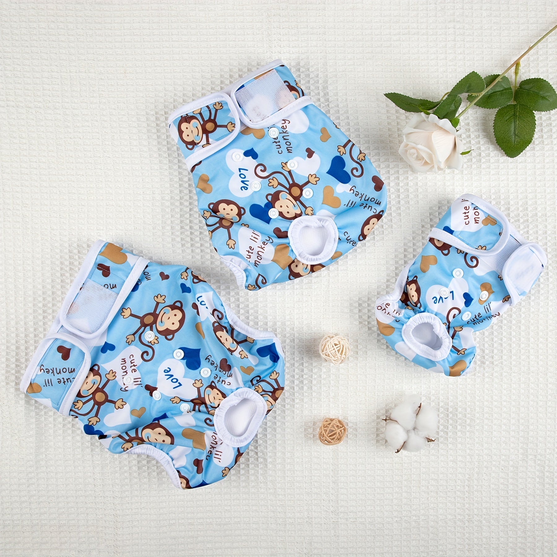 1pc Cartoon Washable Female Dog Diapers Reusable Leak Proof Puppy Diapers