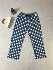  Plaid Print Elastic Waist Sleepwear Pants