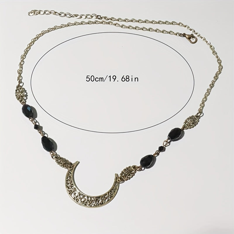Retro Snake Headband & Moon Necklace Set