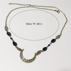 Retro Snake Headband & Moon Necklace Set