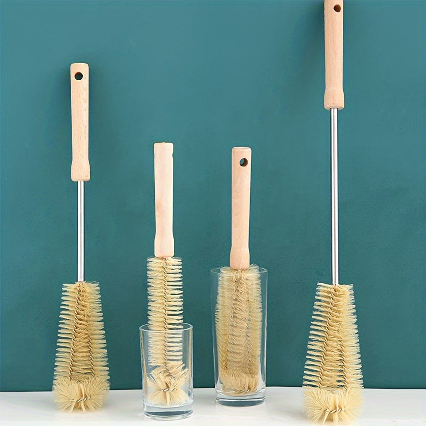 Water Bottle Cleaner Bamboo Handle Cleaning Brush