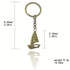 Sailing Boat Keychain Retro Key Ring Purse Bag Backpack Car Ornament Accessory