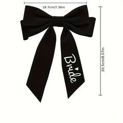Satin Bride Hair Bow for Weddings & Formal Events