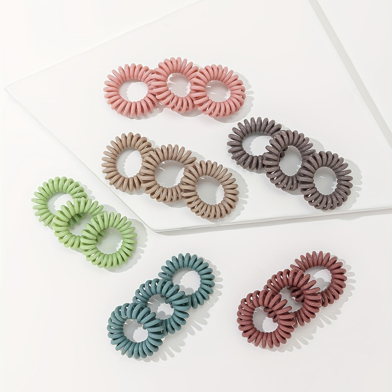 Spiral Hair Tie For Women Girls Candy Coil Hair Ring Waterproof Ponytail Holder