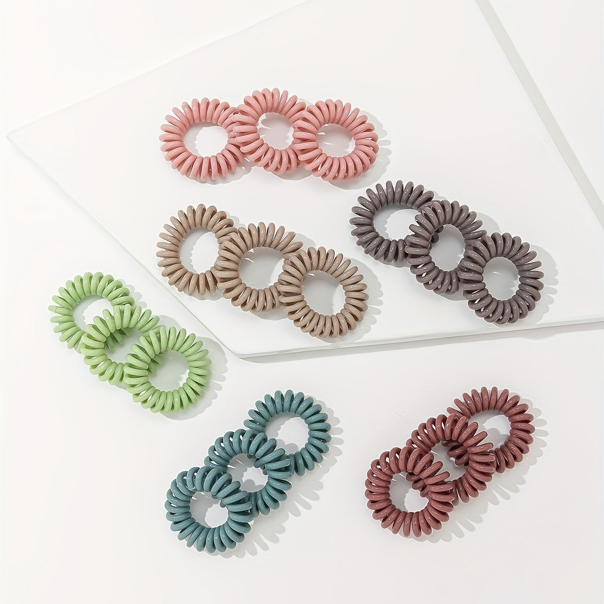 Spiral Hair Tie For Women Girls Candy Coil Hair Ring Waterproof Ponytail Holder
