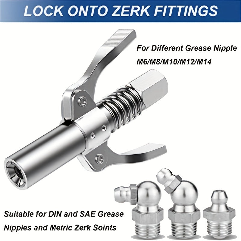 Dual Handle Lube Gun Coupler For Auto Maintenance