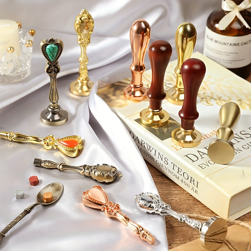 Wax Seal Stamp Handle Metal & Resin Material Fire Lacquer Brass Accessories