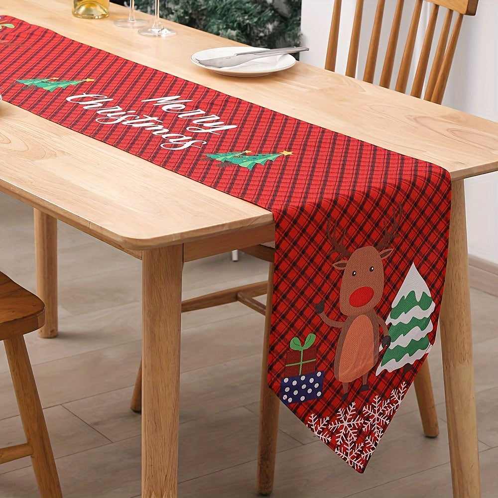 Christmas Table Flag Snowman Reindeer Tablecloth