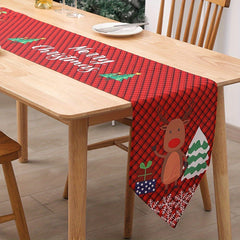 Christmas Table Flag Snowman Reindeer Tablecloth