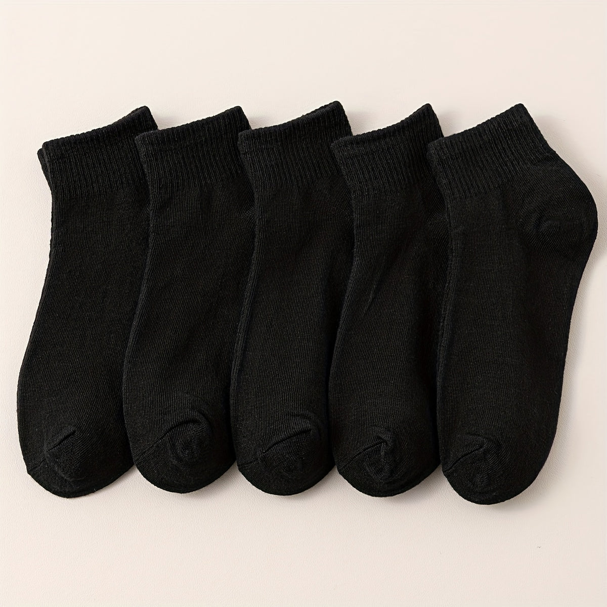 5 Pairs Solid Crew Socks Comfy & Breathable All match Socks Women's Stockings