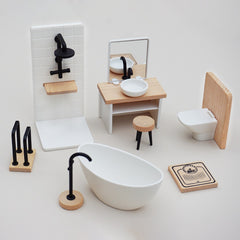 Dollhouse Bathroom Set with Toilet Sink Accessories