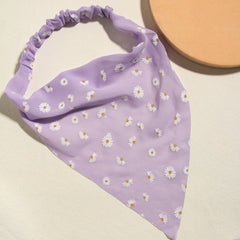 Daisy Print Headband Chiffon Scarf Hair Accessories
