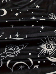 Women's Plus Sun & Moon Print Flared Leg Trousers