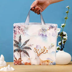 5pcs Coconut Pattern Plastic Tote Bag Shopping Bags