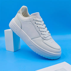 Women's Solid Skate Shoes Casual Lace Up Outdoor Shoes Lightweight