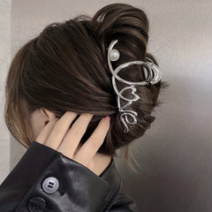 Faux Pearl Hair Claw Twist Ponytail Hair Clip Hair Accessory