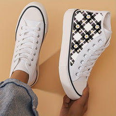 Girl's High Top Floral Skate Shoes Non Slip Lace Up Sneakers