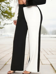  Colorblock High Rise Wide Leg Trousers