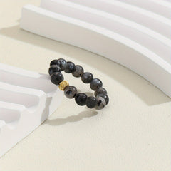 Natural Bead Ring 18k Plated Waterish Stacking Jewelry