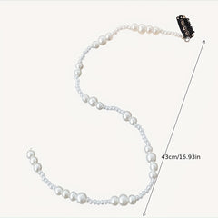 Faux Pearl Beaded Hair Clip Hair Chain Headpiece